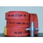 Three Rhomb Single Jacket All Synthetic Polyester Red Fire Hose with EPDM Lining